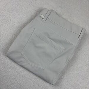 LULULEMON 'ABC Slim-Fit Warpstreme' Mens Pants Size 34 Khaki Chino Performance